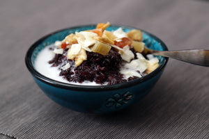 Black Rice Pudding with Toppings